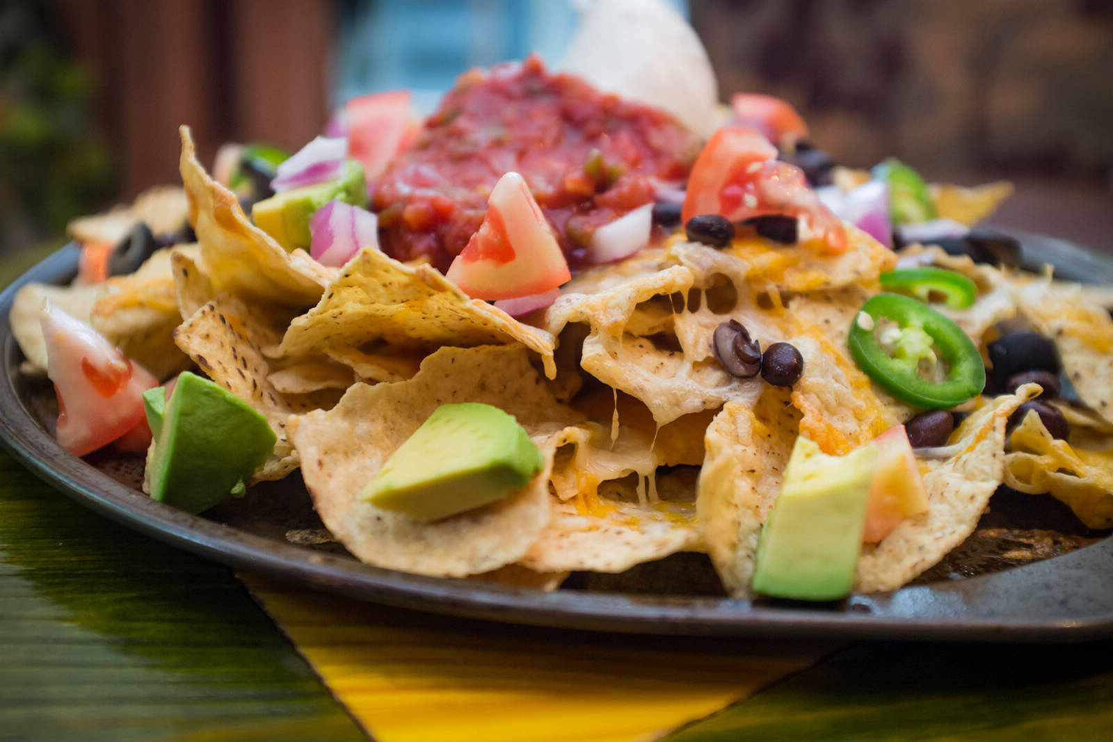 A hearty plate of nachos 